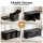 Artiss Storage Ottoman 3 Cube Drawers Foldable Footstool Seat PU Leather Faux Linen Black 102cm x 39cm