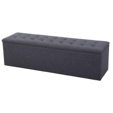 Artiss 140cm Dark Grey Faux Linen Storage Ottoman Blanket Box - Elegant Tufted Seat, Extra-Long Design, Ample Storage Artiss 140cm Dark Grey Faux Linen Storage Ottoman Blanket Box - Elegant Tufted Seat, Extra-Long Design, Ample Storage