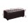 Artiss 97cm Brown Faux Leather Storage Ottoman Blanket Box - Premium Cushion-Top Seat with Solid Wood Construction
