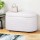 Artiss Storage Ottoman Blanket Box 87cm Bouclé Fabric Oval, White, Padded Seat, Hinged Lid, Bedroom Organiser