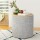 Artiss 40cm Grey Round Storage Ottoman - Faux Linen, MDF Frame, Concealed Space, 150kg Capacity, No Assembly