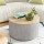 Artiss 60cm Grey Round Storage Ottoman Blanket Box - Faux Linen, Removable Lid, Anti-Slip, 150kg Capacity