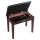 Alpha Piano Bench Stool with Storage, Solid Wood, Brown PU Leather, 55x34cm, Cushioned Seat, Anti-Slip, Vintage Style