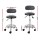 Artiss 2x Black Salon Stool Swivel Chair with PU Leather, Adjustable Height, 360° Rotation & Chrome Footrest