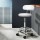 Artiss Salon Stool Swivel Chair - White, PU Leather, Adjustable Height, 360° Rotation, with Backrest & Wheels