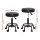 Artiss Salon Stool, PU Leather, Adjustable Height 51.5-68.5cm, Black, Round Swivel Chair with Footrest & Wheels