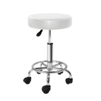 Artiss White Salon Stool: Stylish & Comfortable Round Swivel Chair with Adjustable Height & 360° Rotation