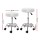 Artiss 2 White Salon Stools - Round Swivel Chair with PU Leather, Chrome Base, 360° Rotation & Adjustable Height