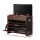 Artiss 3-Tier Shoe Rack Cabinet Bench, Walnut Finish, Holds 15 Pairs, PU Leather Seat, 57x30x53cm, Easy Assembly