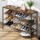 Artiss Bob 4-Tier Shoe Rack, Walnut & Black, Industrial Style, Metal Frame, 100x30x75cm, Holds 15 Pairs, Easy Assembly