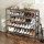 Artiss Bob 5-Tier Shoe Rack Walnut and Black Holds Up to 25 Pairs Industrial Metal Frame Particleboard Top