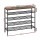 Artiss Bob 5-Tier Shoe Rack Walnut and Black Holds Up to 25 Pairs Industrial Metal Frame Particleboard Top