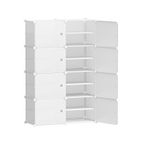 Artiss White Stackable Shoe Box Set of 8 – Eco-Friendly, Ventilated, Water-Resistant Storage Cube with Steel Frame