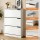 Artiss 24 Pair Shoe Rack Cabinet 120cm White with 3 Flip Up Drawers Adjustable Shelves Melamine Finish