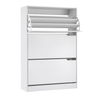 Artiss 24 Pair Shoe Rack Cabinet 120cm White with 3 Flip Up Drawers Adjustable Shelves Melamine Finish