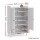 Artiss 6 Tier White Shoe Cabinet 3 Adjustable Shelves Holds Up to 24 Pairs 75x33x115cm Magnetic Doors
