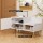 Artiss Shoe Rack Cabinet Bench, Particle Board, White, 80x36x48cm, Elegant Entryway Solution with PU Leather Seat