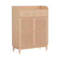 Artiss 4-Tier Shoe Rack Cabinet, Adjustable Shelves, Pine Wood Legs, Holds 16 Pairs, 80x37.5x109cm, Easy Assembly