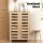 Artiss Alster 5-Tier Shoe Rack Cabinet for 20 Pairs - Pine/White, Adjustable Shelves, Ventilated Doors, 60x33.5x