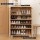 Artiss Alster 5-Tier Shoe Rack Cabinet for 20 Pairs - Pine/White, Adjustable Shelves, Ventilated Doors, 60x33.5x