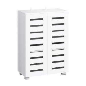 Artiss Alster 5-Tier Shoe Rack Cabinet, White, 20 Pair Capacity - Adjustable Shelves, Ventilated Doors, 60x33.5x87cm