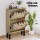 Artiss Lunar Shoe Rack Cabinet - 2 Drawers, Real Rattan, 6 Pairs Storage, 60x17x90cm, Pine & Black, Wall-Mount
