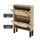 Artiss Lunar Shoe Rack Cabinet - 2 Drawers, Real Rattan, 6 Pairs Storage, 60x17x90cm, Pine & Black, Wall-Mount