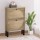 Artiss Lunar Shoe Rack Cabinet - 2 Drawers, Real Rattan, 6 Pairs Storage, 60x17x90cm, Pine & Black, Wall-Mount