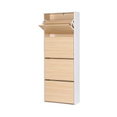 Artiss 160cm Shoe Rack Cabinet, 24-Pair Capacity, Adjustable Shelves, Pine Design, Durable Melamine Finish, White