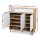 Artiss Pine & White Shoe Rack Cabinet for 30 Pairs - 5 Tiers, 3 Drawers, Soft Close, Adjustable Feet, 120x32x112cm