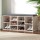 Artiss 2-in-1 Pine Shoe Rack Cabinet with Fabric Seat, 10 Compartments, 120kg Capacity, 102x30x48cm, Easy Assembly