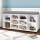 Artiss Shoe Rack Storage Cabinet Bench, Particle Board, White/Grey, 102x30x48cm, 10 Compartments, Cushioned Seat