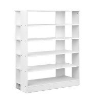 Artiss 6-Tier White Shoe Rack Cabinet for 30 Pairs, Eco-Friendly Particle Board, 75x30x96cm, Stylish & Durable Storage