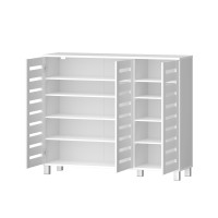 Artiss White Shoe Rack Cabinet: 5-Tier, 30 Pairs, Adjustable Shelves, Ventilated Doors, 114x33x97cm, Melamine Finish