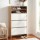 Artiss 8-Tier Narrow Shoe Cabinet White and Pine 80 x 35 x 154 cm Slim Hallway Storage Unit 4 Flip Doors