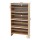 Artiss 8-Tier Narrow Shoe Cabinet White and Pine 80 x 35 x 154 cm Slim Hallway Storage Unit 4 Flip Doors