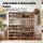 Artiss 8-Tier Narrow Shoe Cabinet White and Pine 80 x 35 x 154 cm Slim Hallway Storage Unit 4 Flip Doors