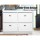 Artiss 4-Tier Shoe Rack Cabinet, White E1 MDF, Adjustable Shelves for 16 Pairs, Elegant Retro Handles, 105x24x82.5cm