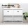 Artiss 4-Tier Shoe Rack Cabinet, White E1 MDF, Adjustable Shelves for 16 Pairs, Elegant Retro Handles, 105x24x82.5cm