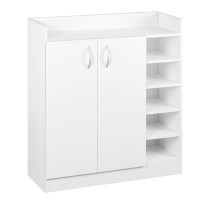 Artiss White Shoe Rack Cabinet, Adjustable Shelves, Stores 21 Pairs, Contemporary Design, 80x30x90cm, 1-Year Warranty