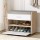 Artiss White Shoe Rack Cabinet Bench - 8 Pair Capacity, Adjustable Shelves, Particle Board, 60x34x50cm, Easy Assembly