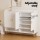 Artiss 2-Piece Entryway Set White 5-Tier Shoe Cabinet (120x36x96.5cm) + Pine Clothes Rack 165cm (9 Hooks)
