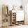 Artiss White Pine 2-Piece Entryway Storage Set Shoe Cabinet and Bamboo Clothes Rack 120cm Cabinet 30 Pairs