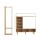 Artiss White Pine 2-Piece Entryway Storage Set Shoe Cabinet and Bamboo Clothes Rack 120cm Cabinet 30 Pairs