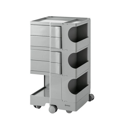 ArtissIn Storage Trolley Bedside Table, PP Material, Grey, 41x43.5x73.5cm, 5-Tier Boby Replica with Wheels,