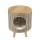 Gardeon Coffee Side Table Wicker Rattan with Tempered Glass Top Solid Wood Legs Dual Indoor Outdoor Use