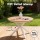 Gardeon 108cm Round Outdoor Dining Table WPC Teak Look Slatted Top Aluminium X Base Seats 4-6 People