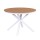 Gardeon 108cm Round Outdoor Dining Table WPC Teak Look Slatted Top Aluminium X Base Seats 4-6 People