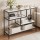 Artiss S-Shaped Console Table 4-Tier Marble Effect Slim Hallway Storage 90x30x80cm White Black Frame