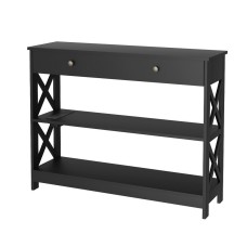 Artiss Console Table, MDF, 100x30x80cm, Black, 3-Tier with USB Outlets, Sleek Handles, Easy Assembly, 1-Year Warranty Artiss Console Table, MDF, 100x30x80cm, Black, 3-Tier with USB Outlets, Sleek Handles, Easy Assembly, 1-Year Warranty